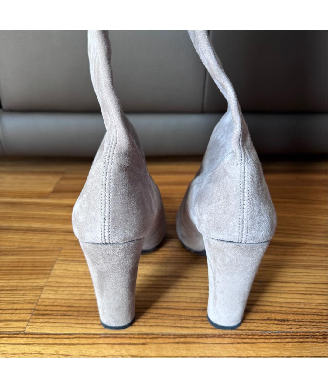 STUART WEITZMAN Серые замшевые ботфорты, фото 4