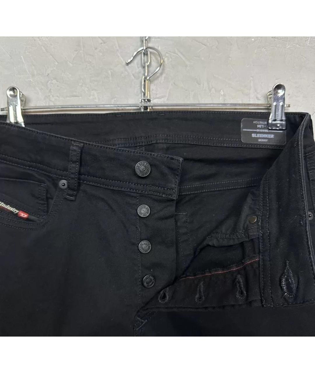 DIESEL Черные хлопко-полиэстеровые джинсы скинни, фото 7