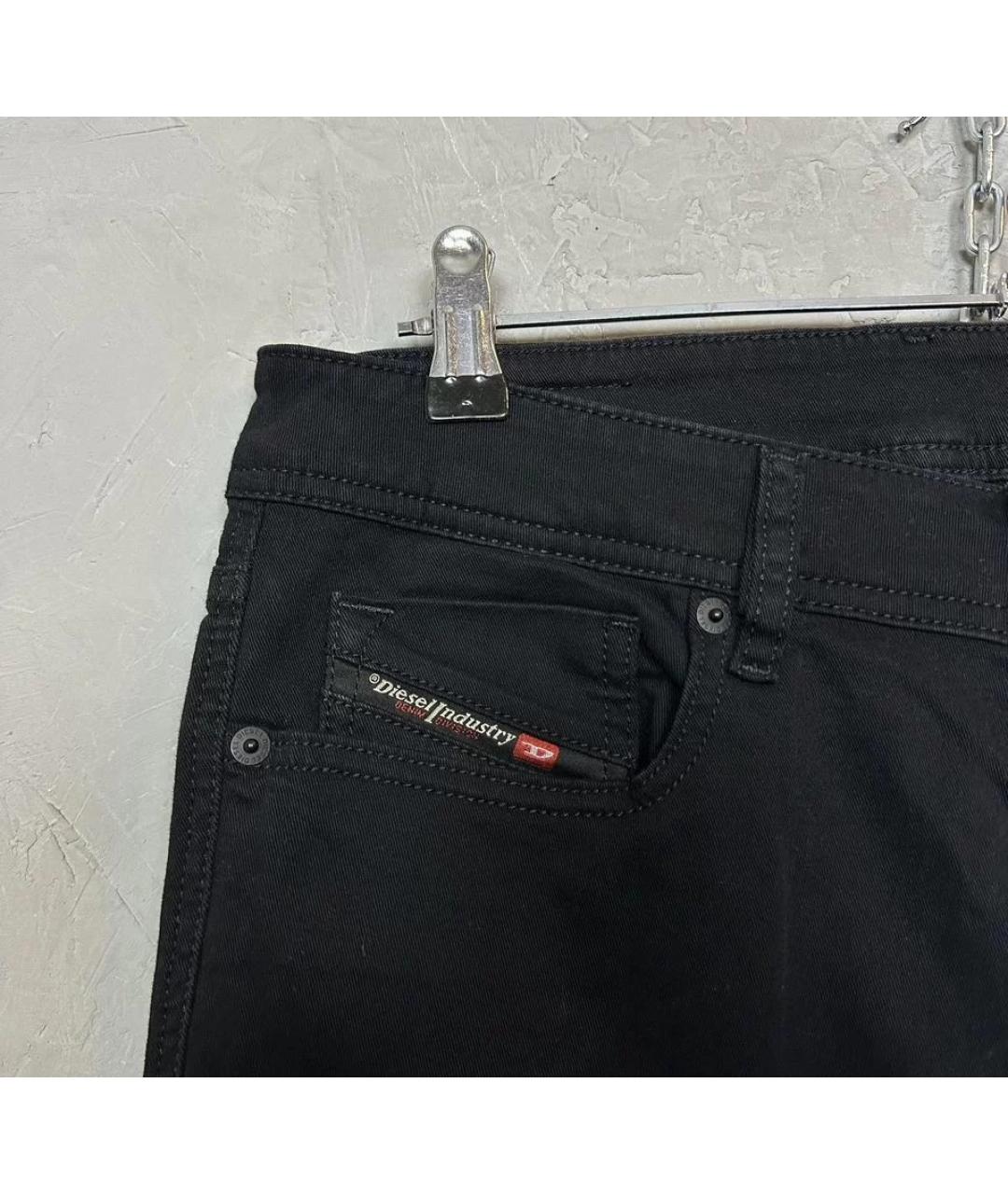 DIESEL Черные хлопко-полиэстеровые джинсы скинни, фото 6