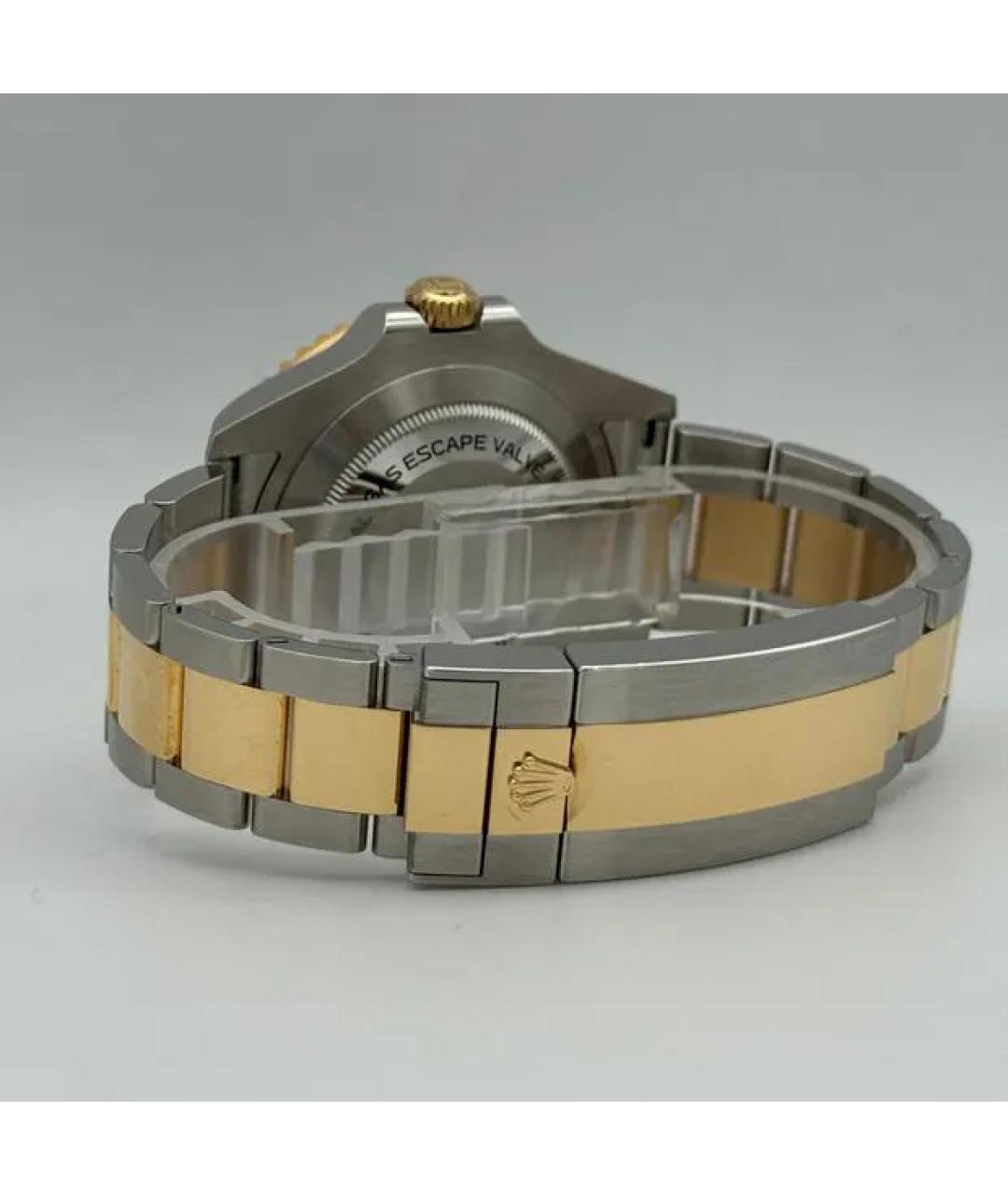 ROLEX Черные часы из желтого золота, фото 7