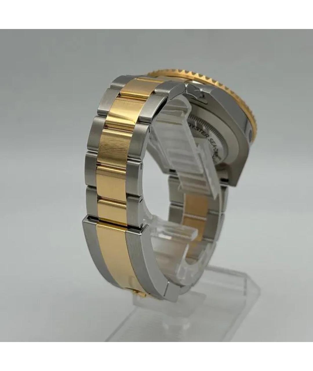 ROLEX Черные часы из желтого золота, фото 4