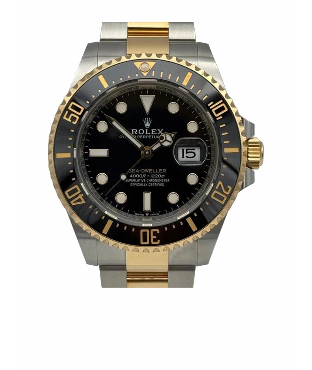 ROLEX Черные часы из желтого золота, фото 1