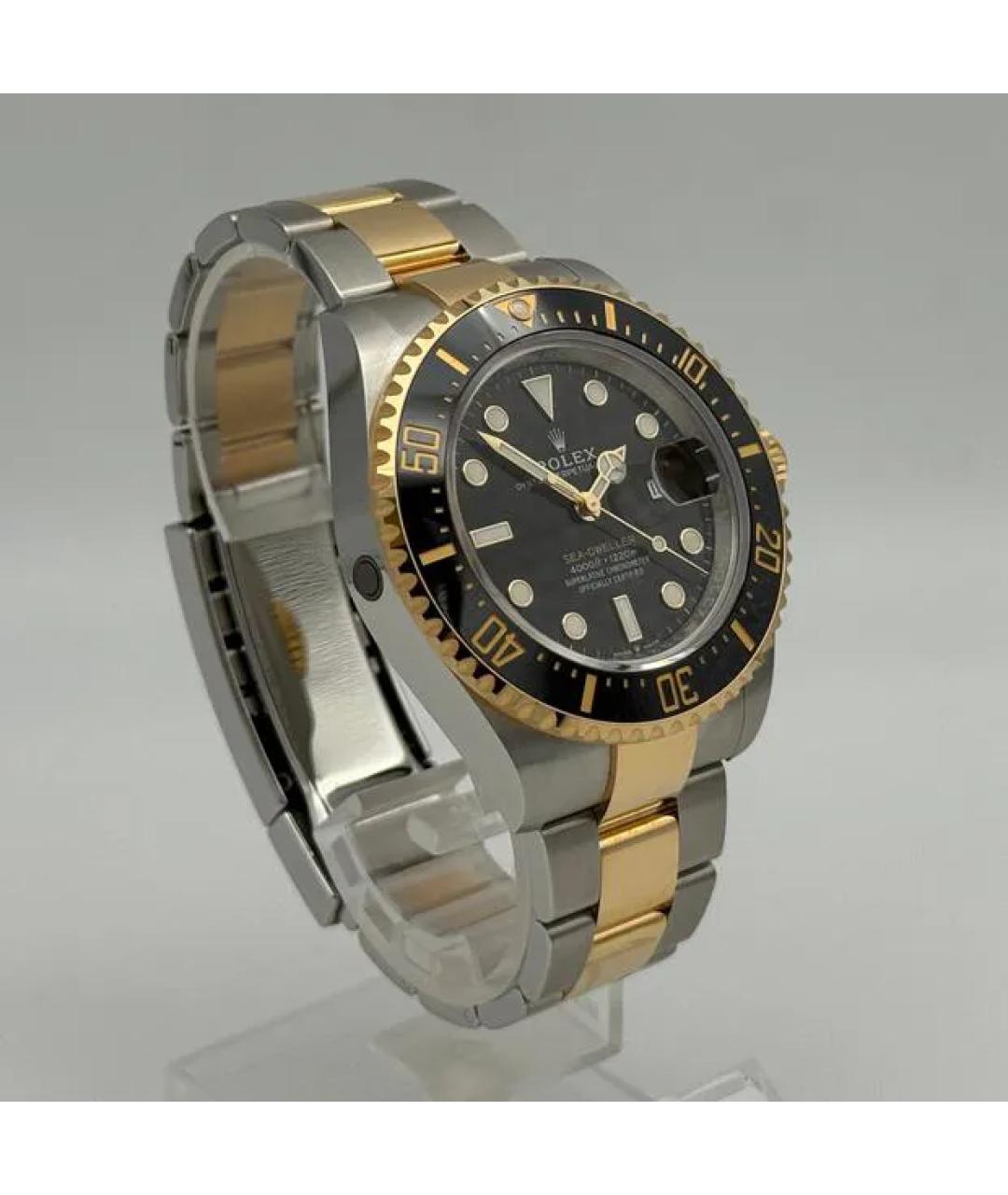 ROLEX Черные часы из желтого золота, фото 2