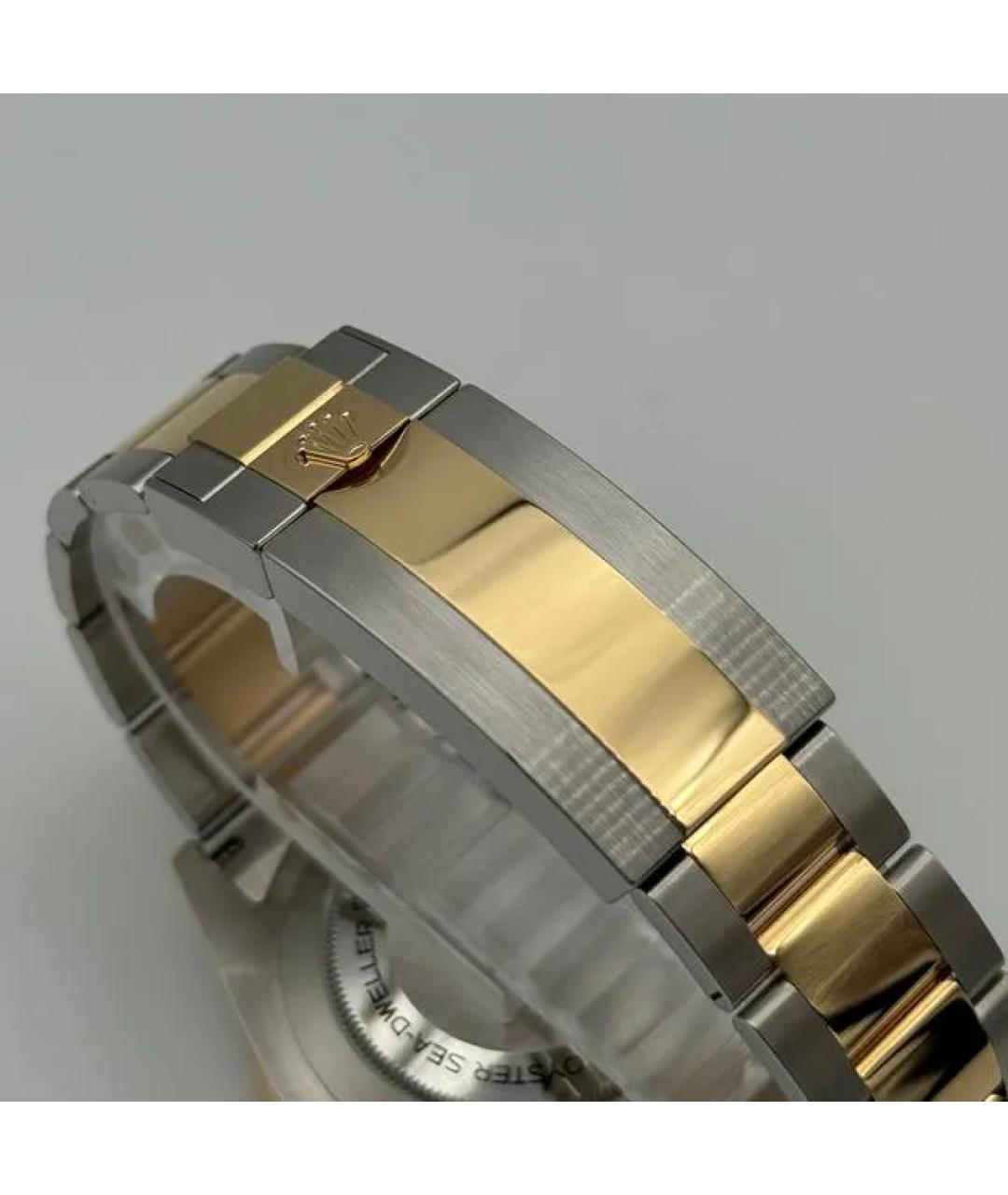ROLEX Черные часы из желтого золота, фото 5