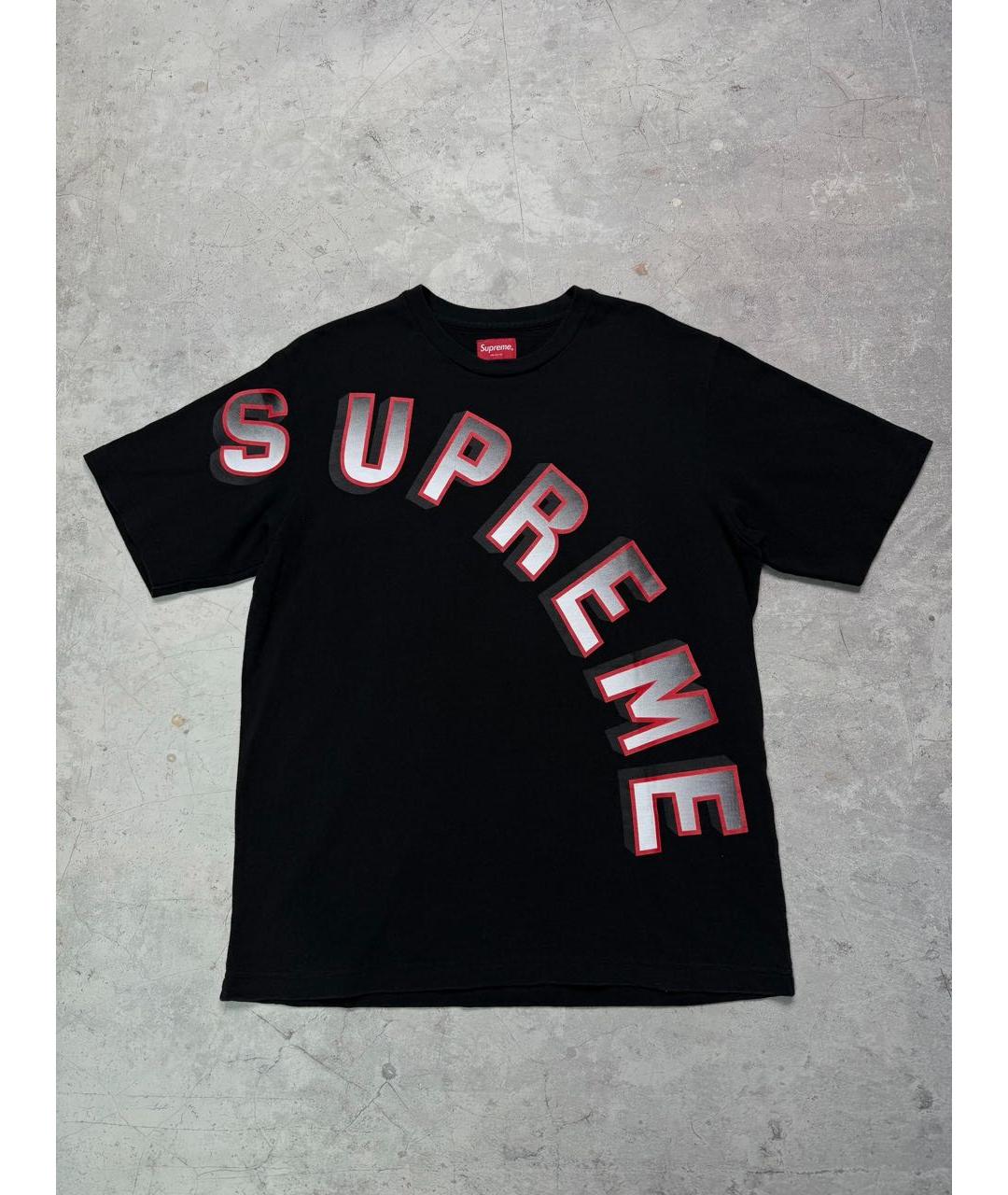 SUPREME Черная хлопковая футболка, фото 6