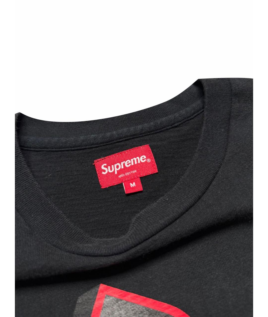SUPREME Черная хлопковая футболка, фото 8