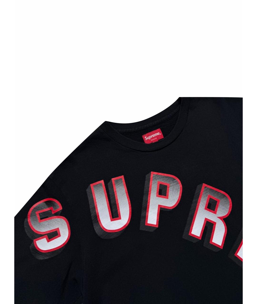 SUPREME Черная хлопковая футболка, фото 9
