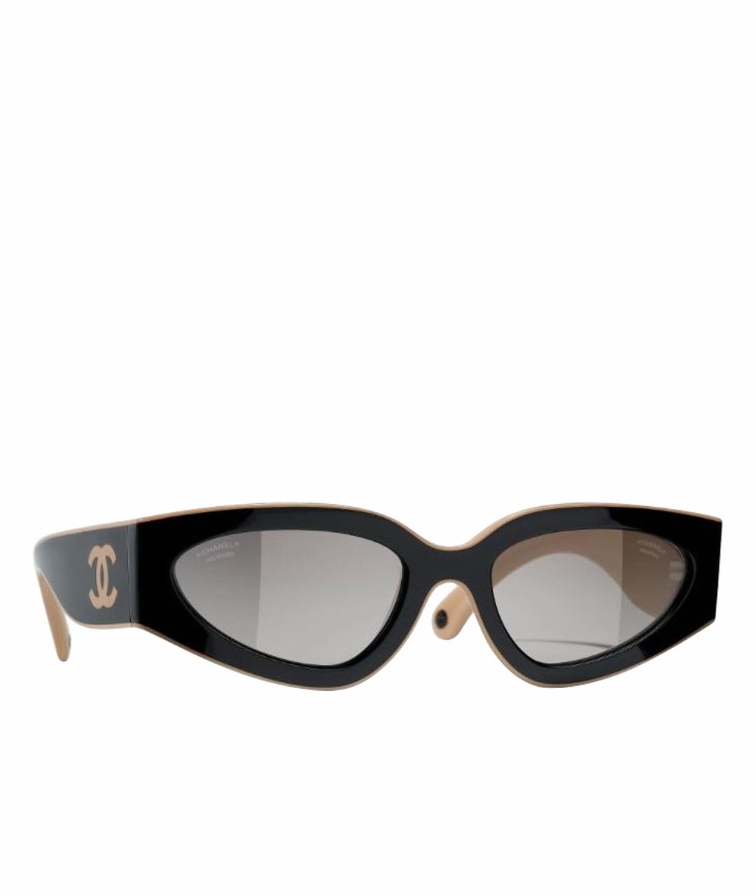 CHANEL Черные пластиковые солнцезащитные очки, фото 1