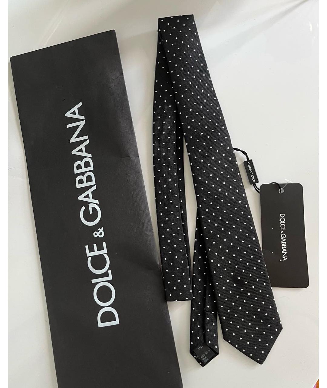 DOLCE&GABBANA Черный шелковый галстук, фото 6