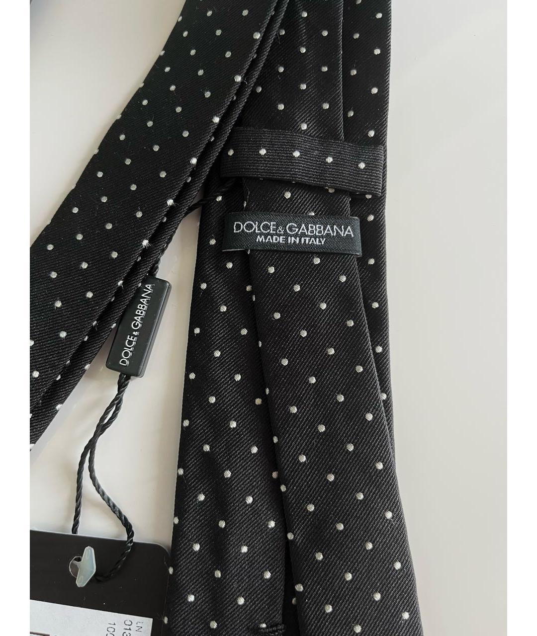 DOLCE&GABBANA Черный шелковый галстук, фото 4