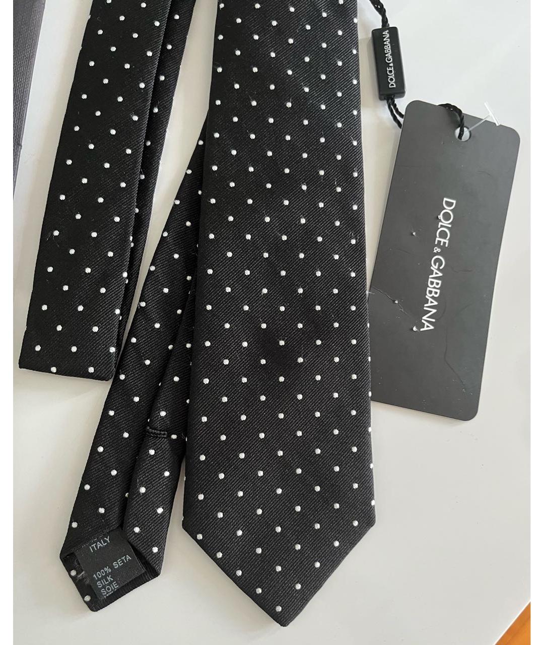 DOLCE&GABBANA Черный шелковый галстук, фото 2