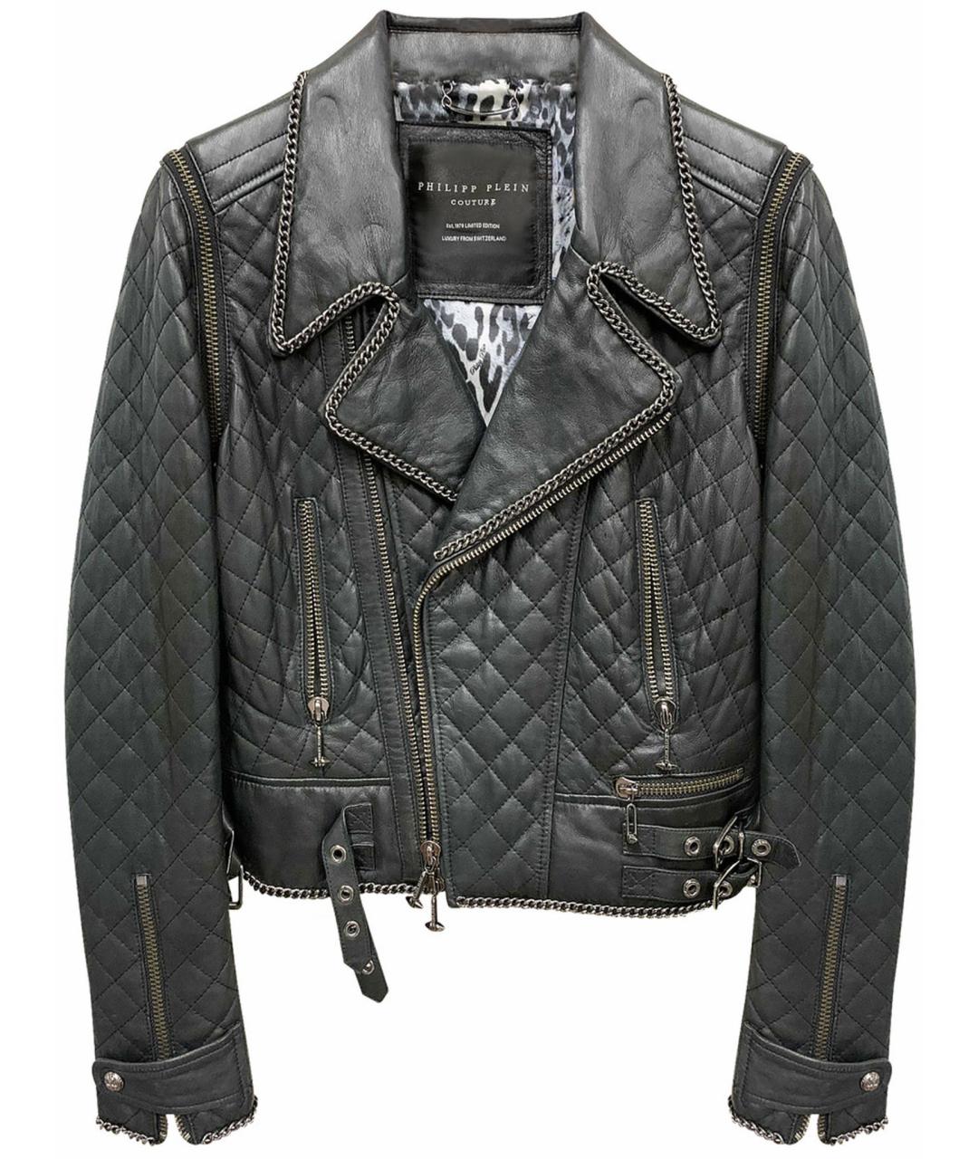 PHILIPP PLEIN Черная кожаная куртка, фото 1