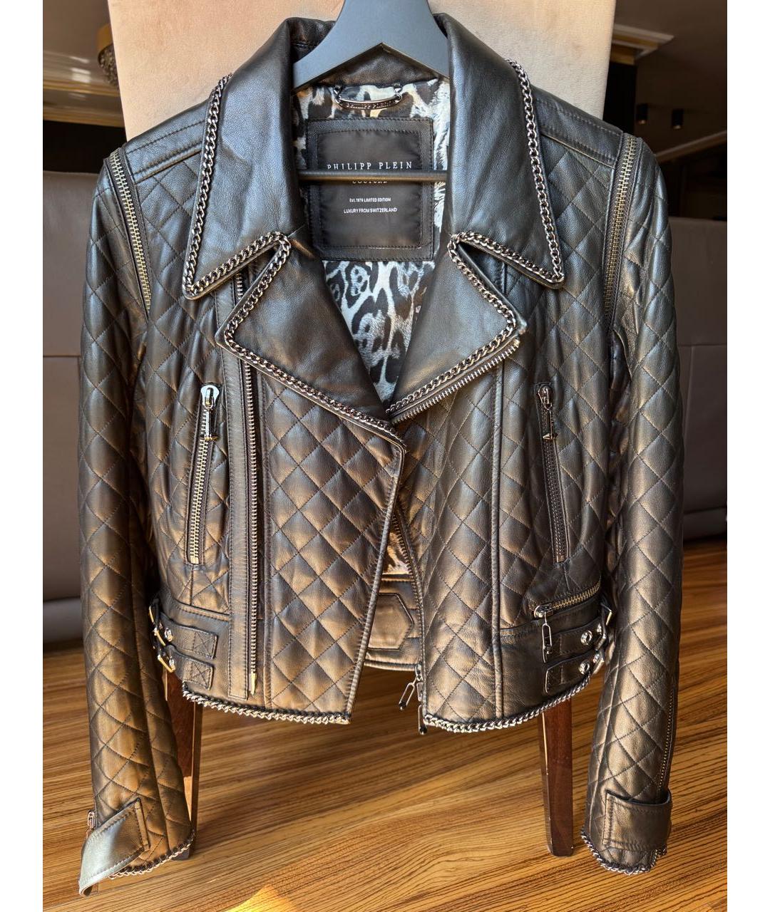 PHILIPP PLEIN Черная кожаная куртка, фото 8