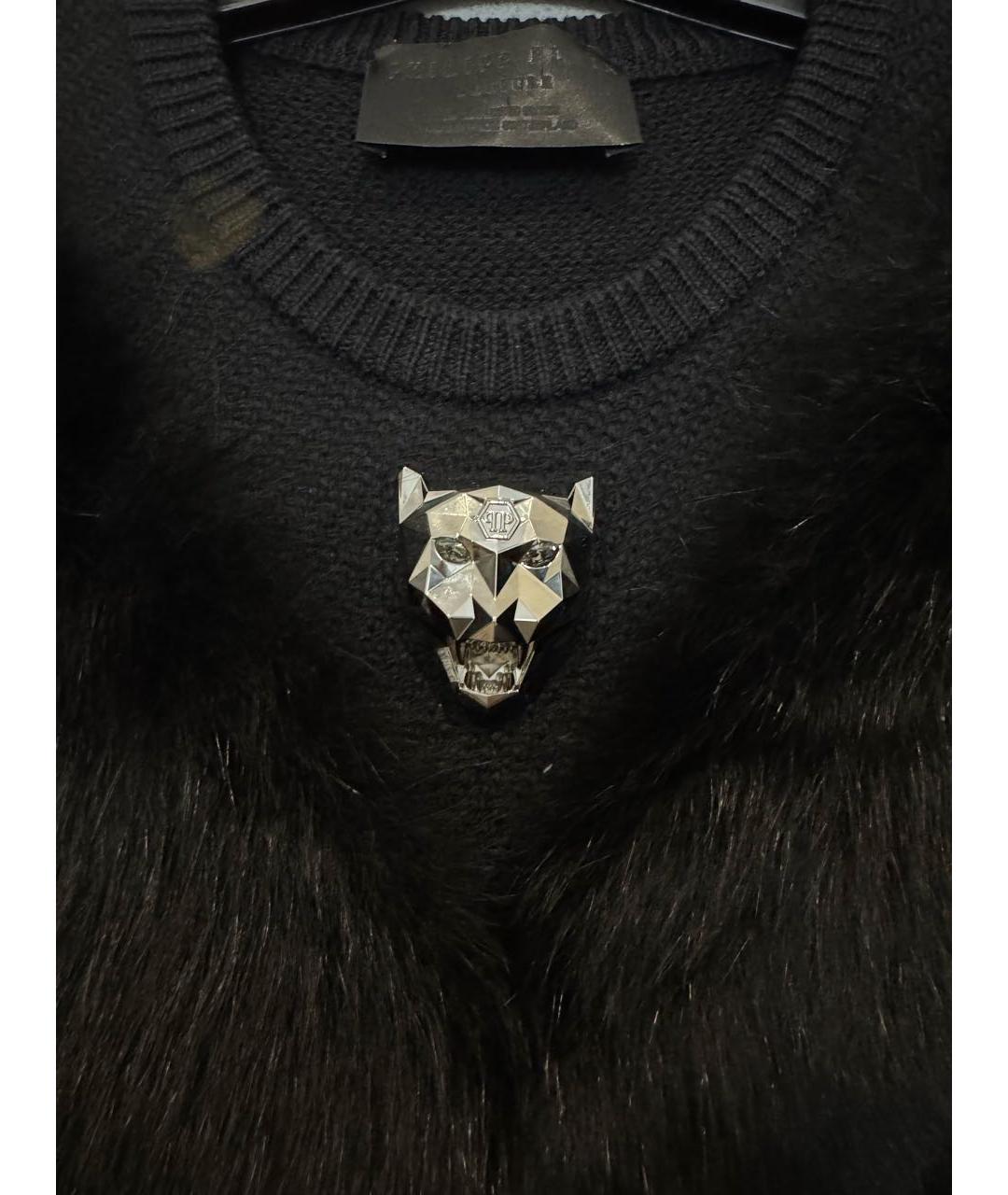PHILIPP PLEIN Черный шерстяной джемпер / свитер, фото 3