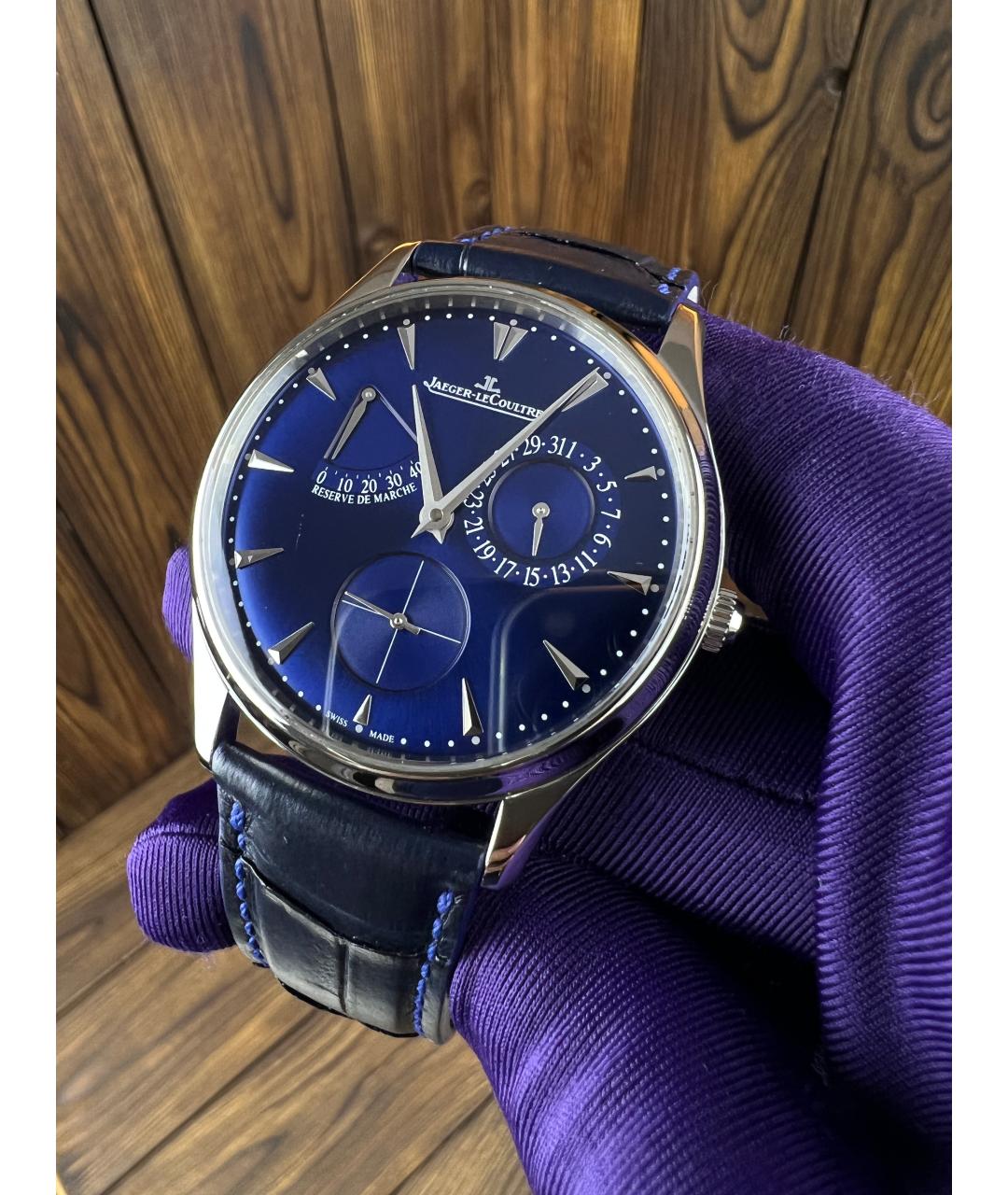 Jaeger LeCoultre Темно-синие часы, фото 4