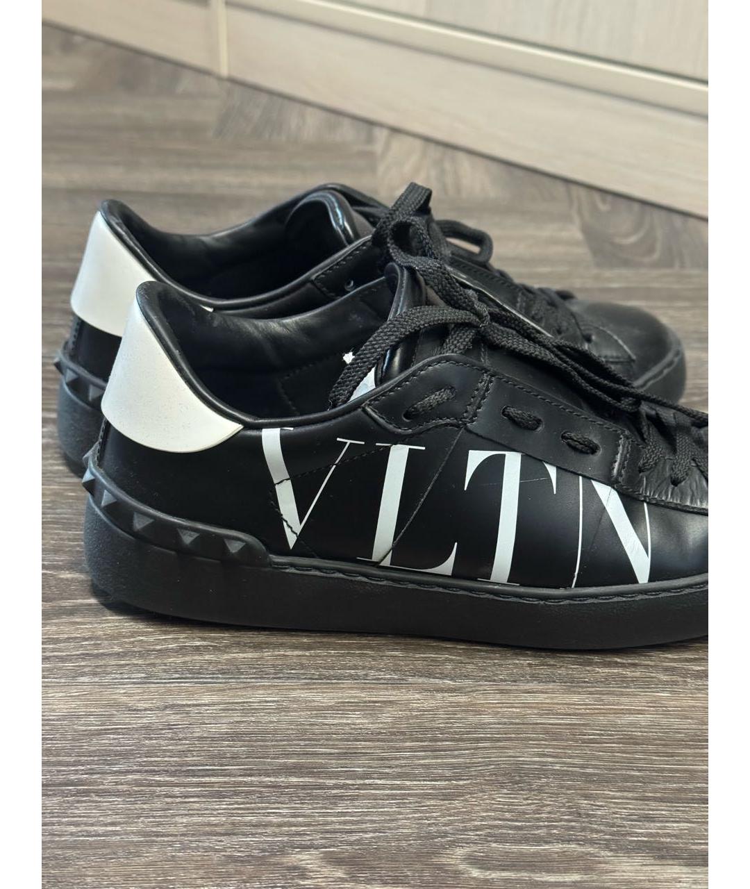 VALENTINO Черные кожаные кроссовки, фото 4