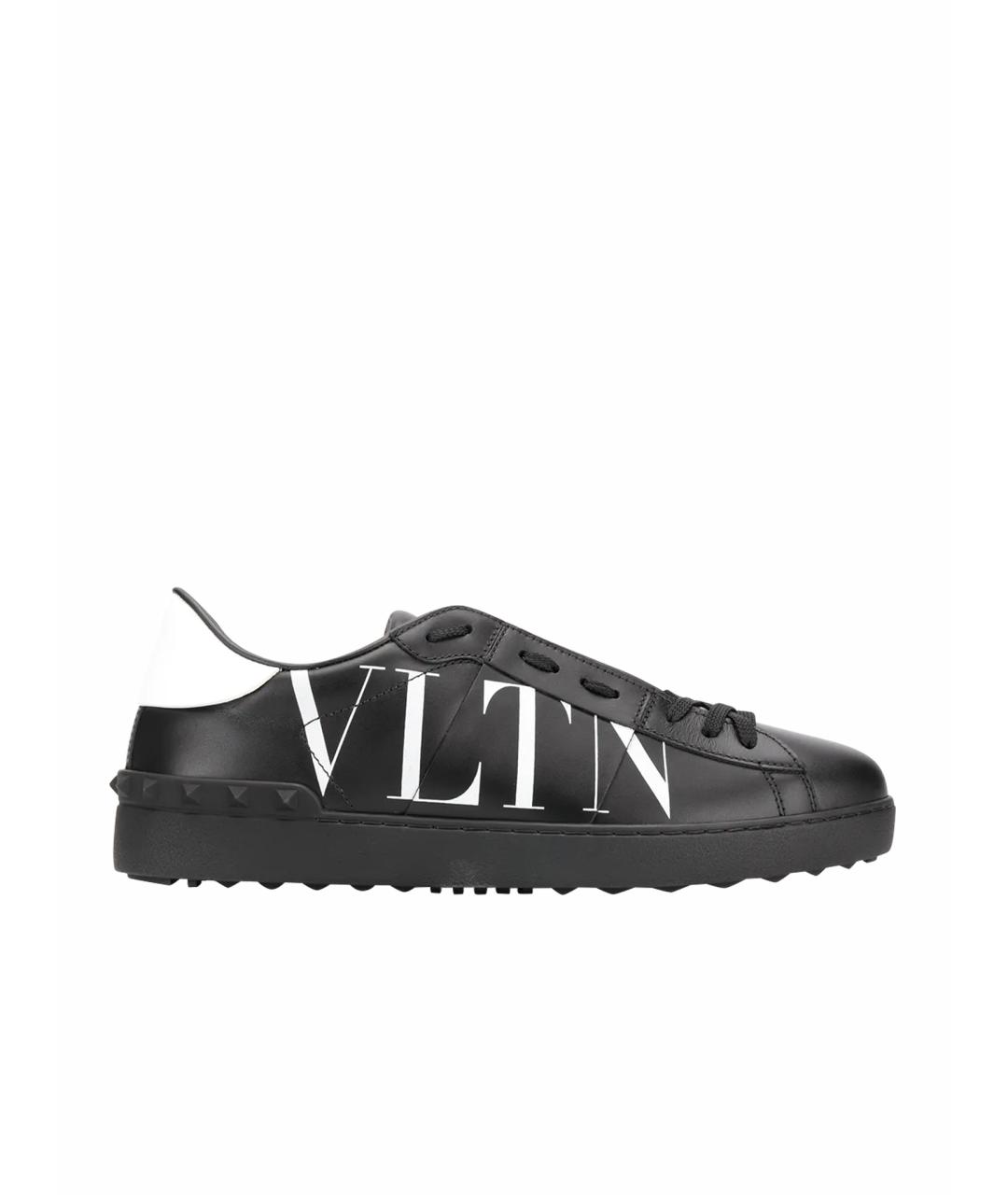 VALENTINO Черные кожаные кроссовки, фото 1
