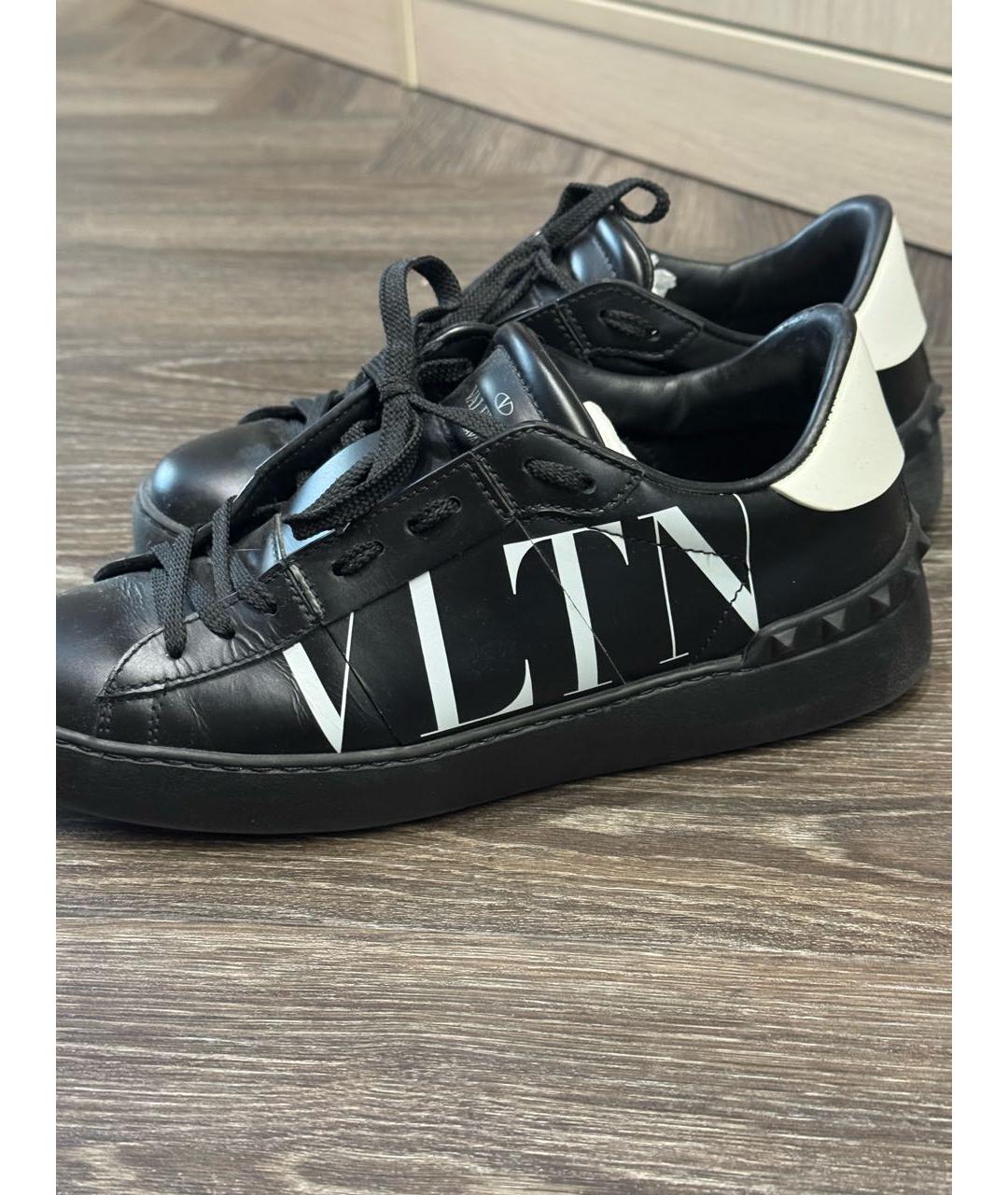 VALENTINO Черные кожаные кроссовки, фото 3
