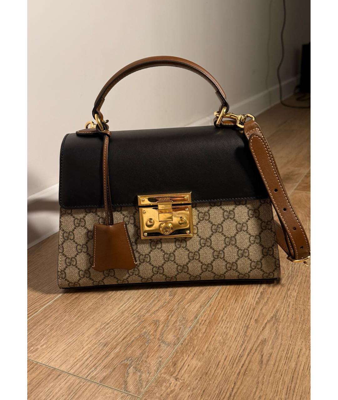 GUCCI Коричневая кожаная сумка с короткими ручками, фото 6