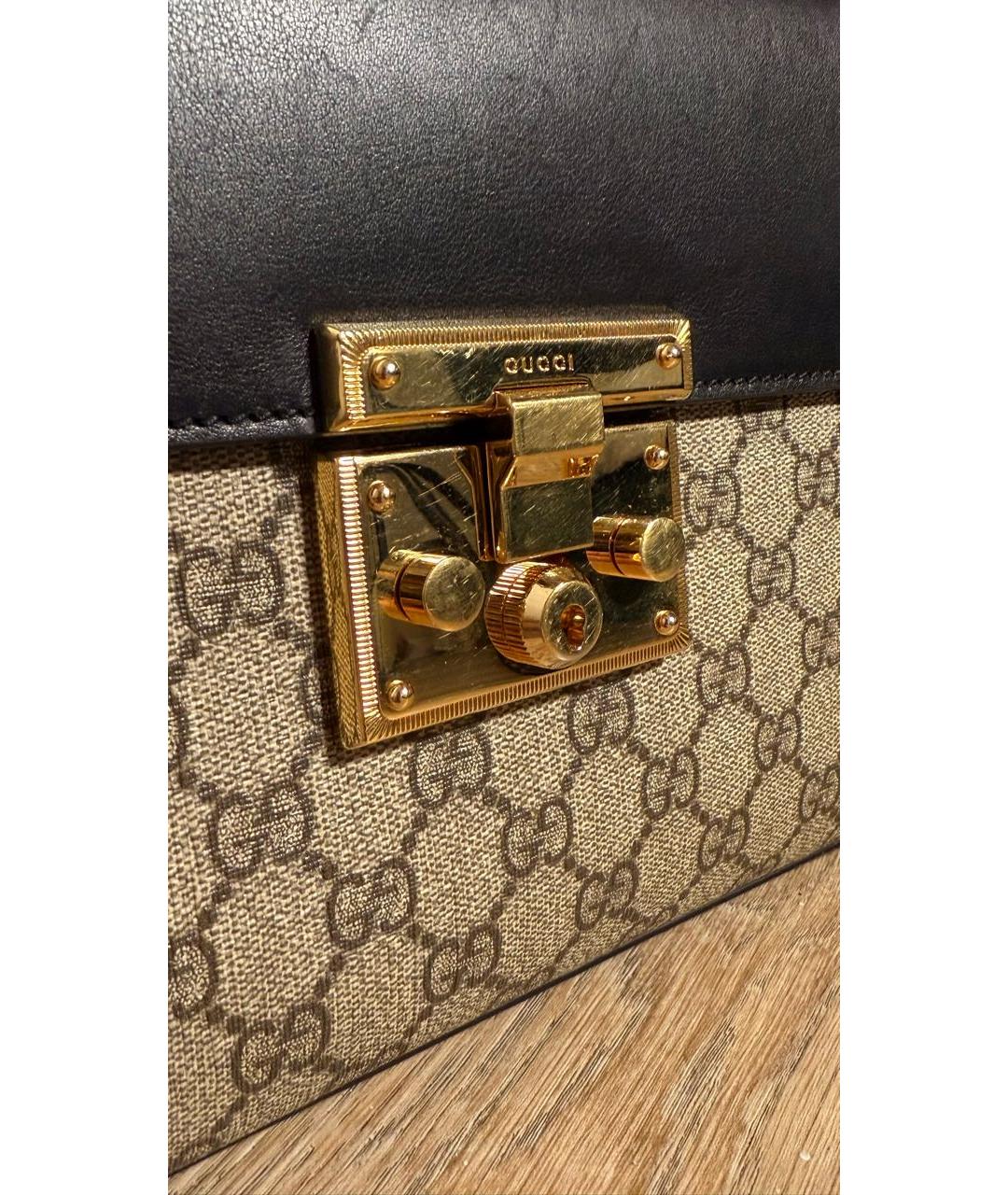 GUCCI Коричневая кожаная сумка с короткими ручками, фото 5