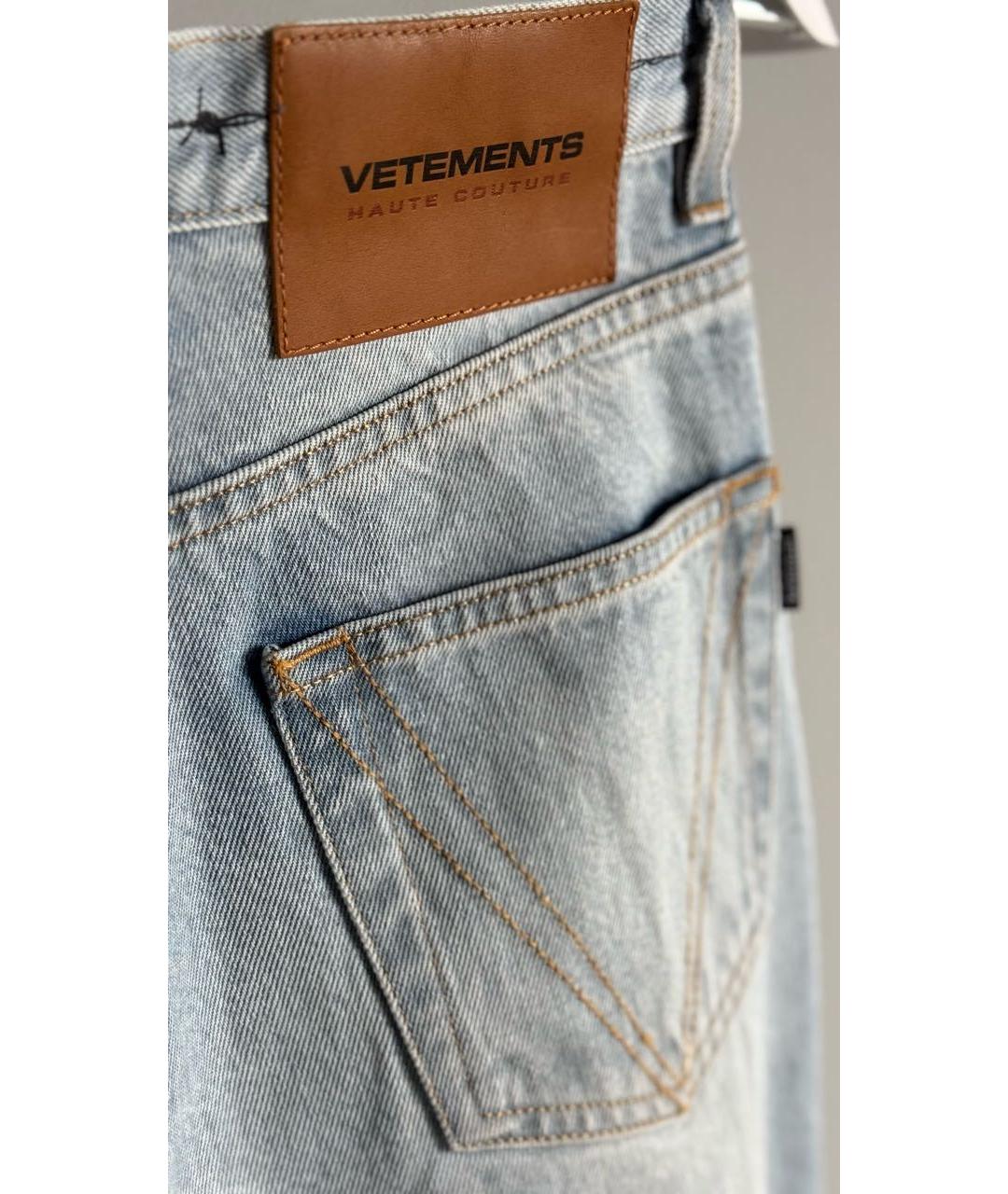 VETEMENTS Голубые хлопковые прямые джинсы, фото 8