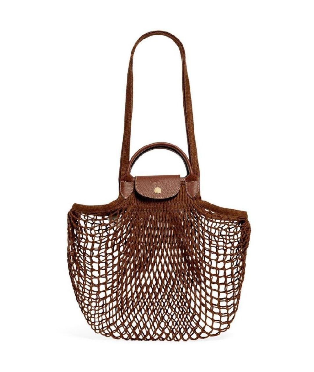 LONGCHAMP Коричневая тканевая сумка тоут, фото 8