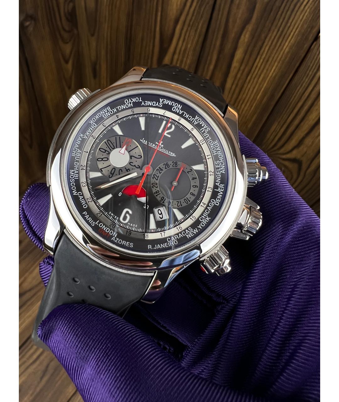 Jaeger LeCoultre Черные платиновые часы, фото 4