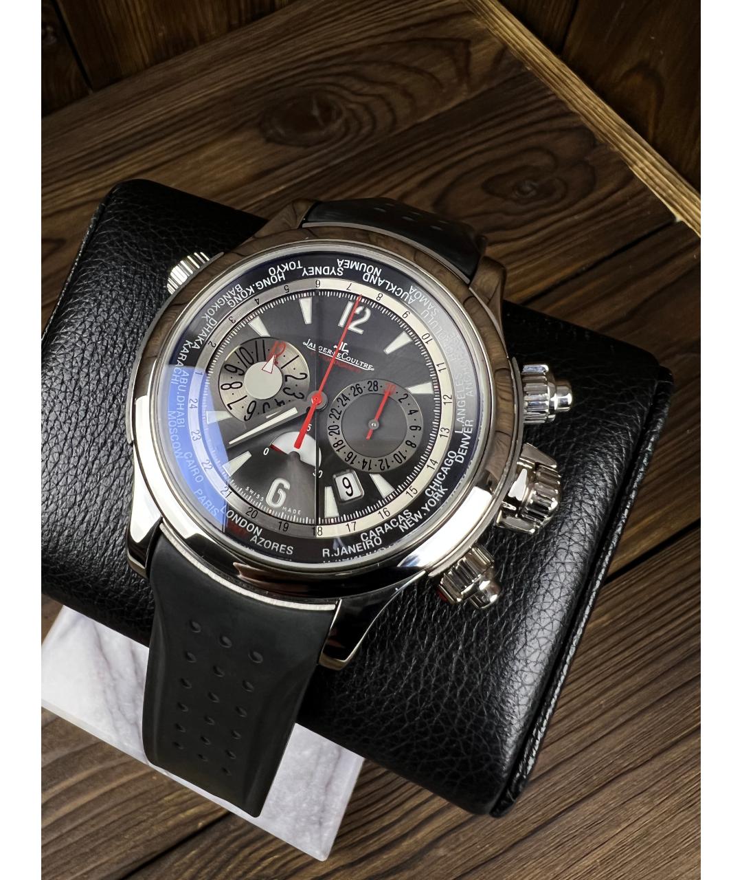 Jaeger LeCoultre Черные платиновые часы, фото 3