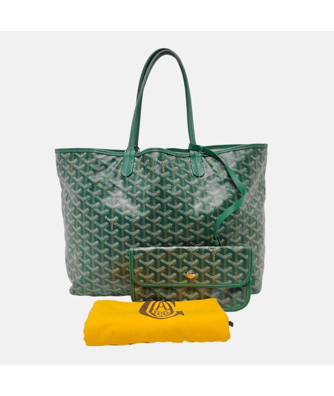 GOYARD Зеленая кожаная сумка тоут, фото 2
