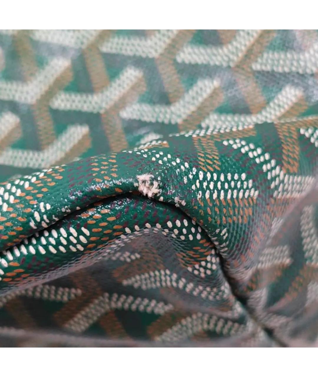 GOYARD Зеленая кожаная сумка тоут, фото 7