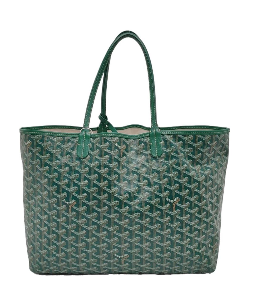 GOYARD Зеленая кожаная сумка тоут, фото 9
