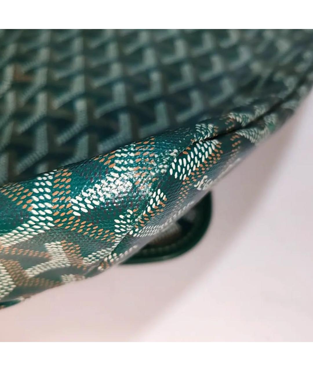 GOYARD Зеленая кожаная сумка тоут, фото 8