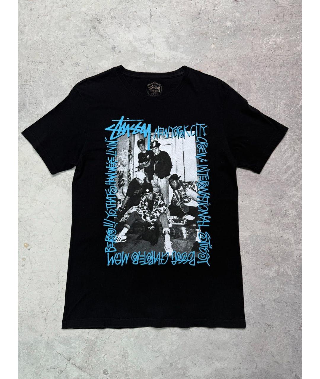 STUSSY Черная хлопковая футболка, фото 6