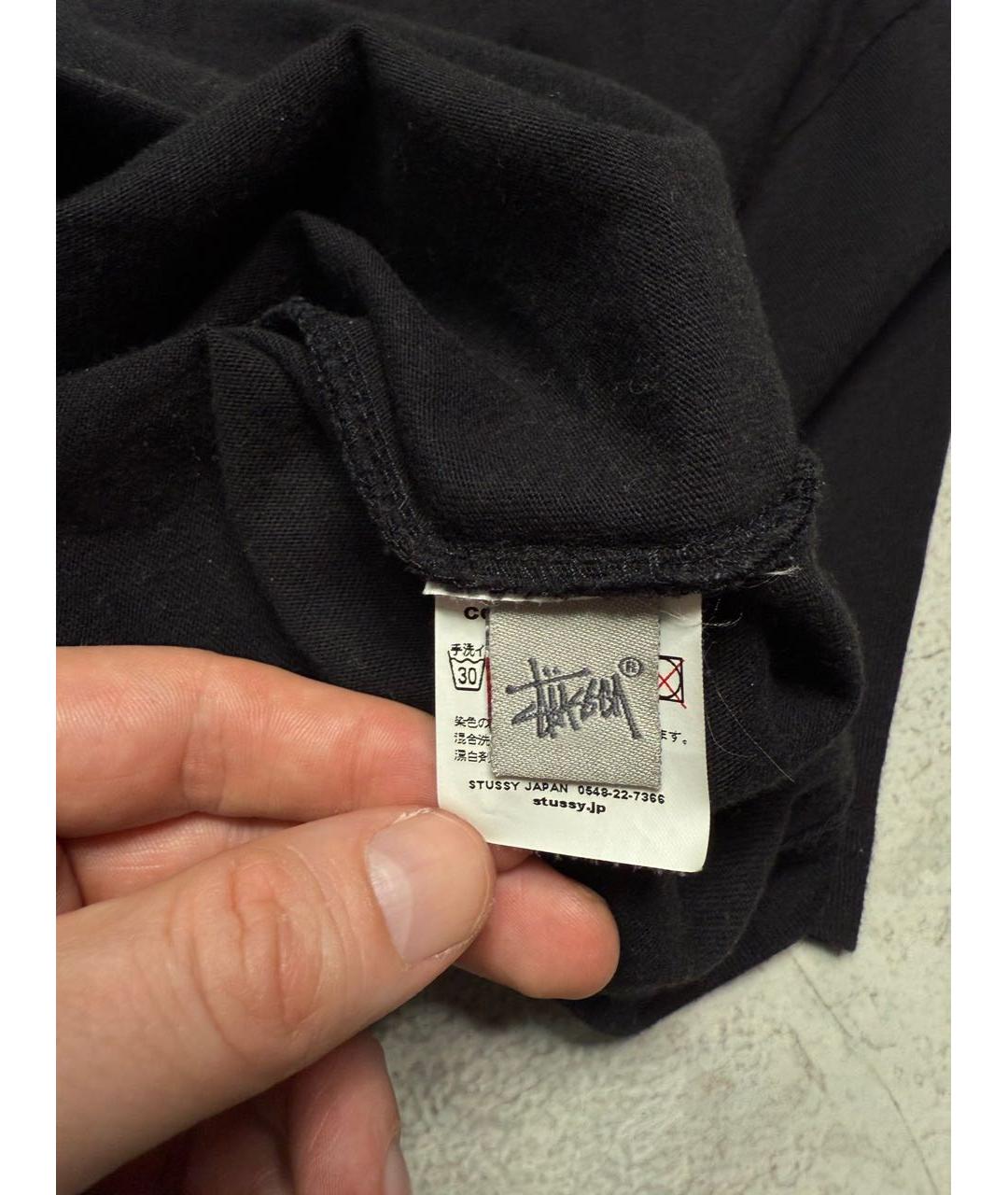 STUSSY Черная хлопковая футболка, фото 5
