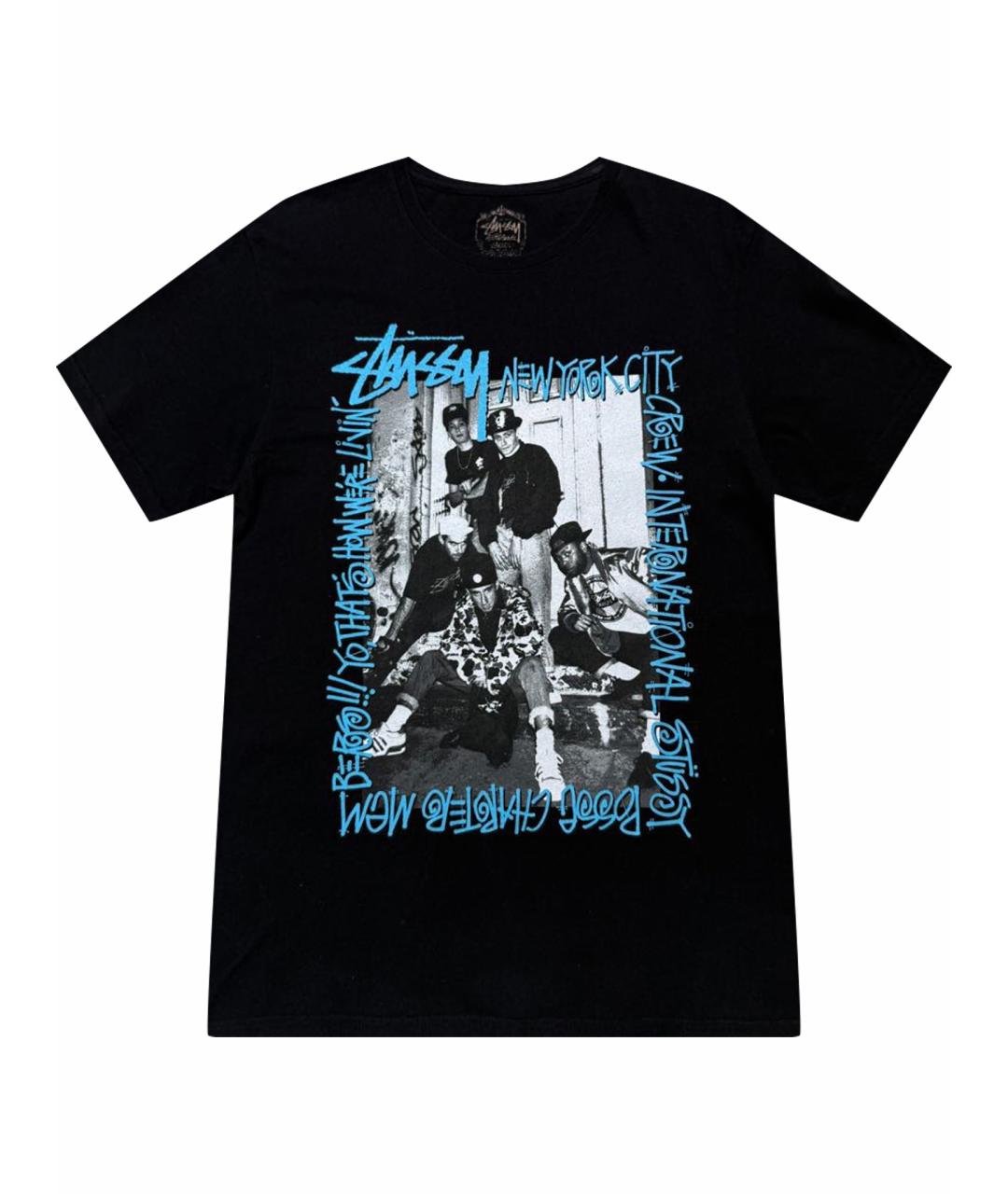 STUSSY Черная хлопковая футболка, фото 1