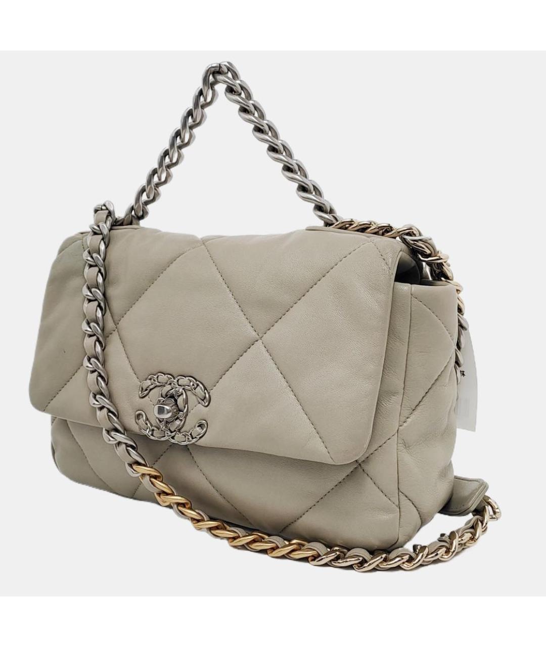 CHANEL Бежевая кожаная сумка через плечо, фото 2