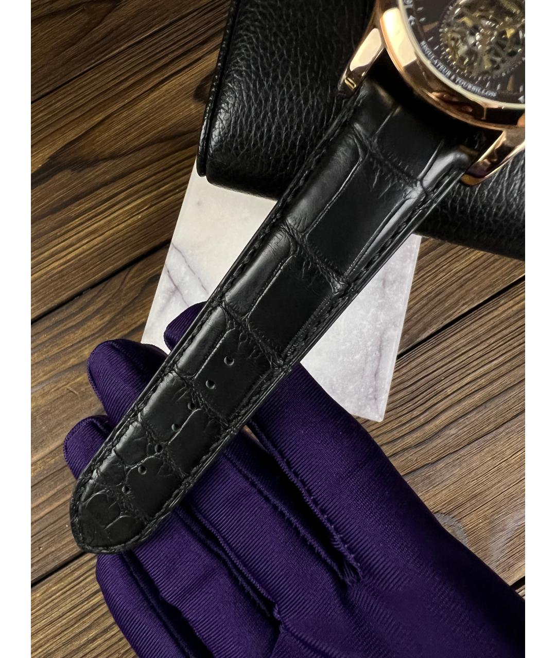 Jaeger LeCoultre Черные часы из розового золота, фото 8