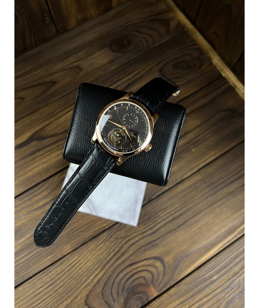 Jaeger LeCoultre Черные часы из розового золота, фото 2