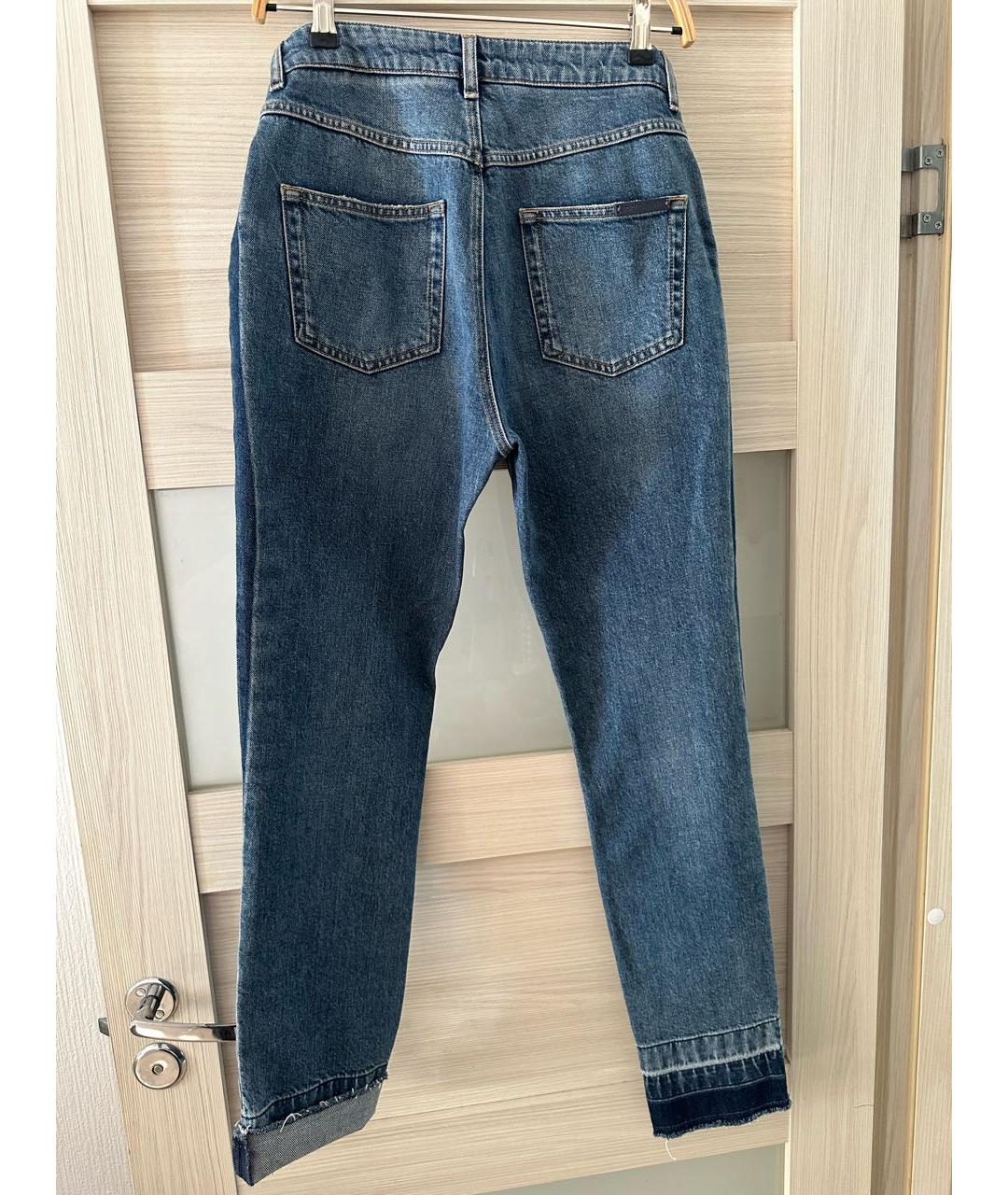 DOLCE&GABBANA Синие хлопко-эластановые прямые джинсы, фото 2