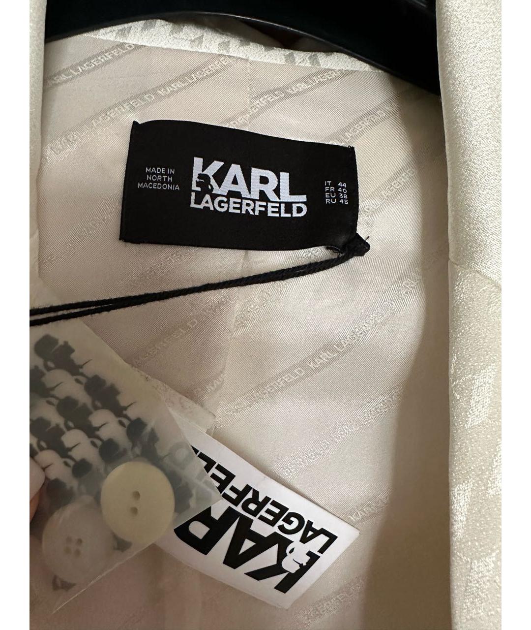 KARL LAGERFELD Белый вискозный жакет/пиджак, фото 3