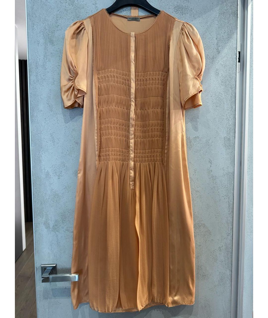 BOTTEGA VENETA Коралловое шелковое платье, фото 8