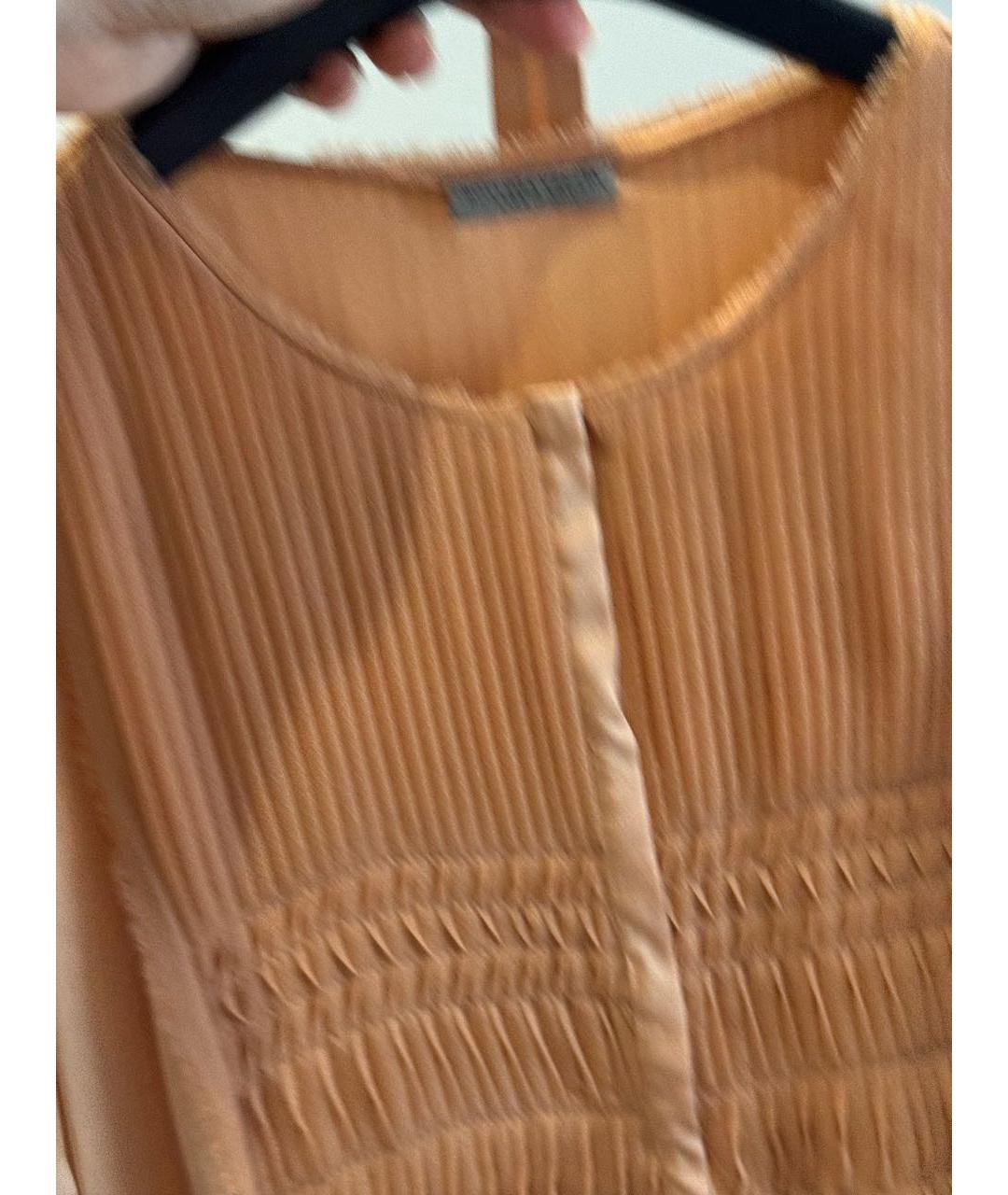 BOTTEGA VENETA Коралловое шелковое платье, фото 4