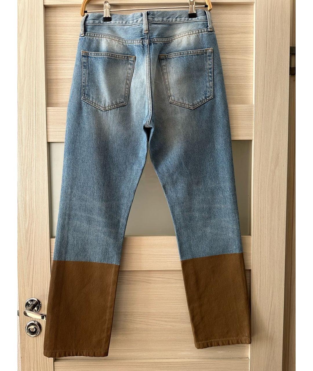 PORTS 1961 Синие хлопковые прямые джинсы, фото 2