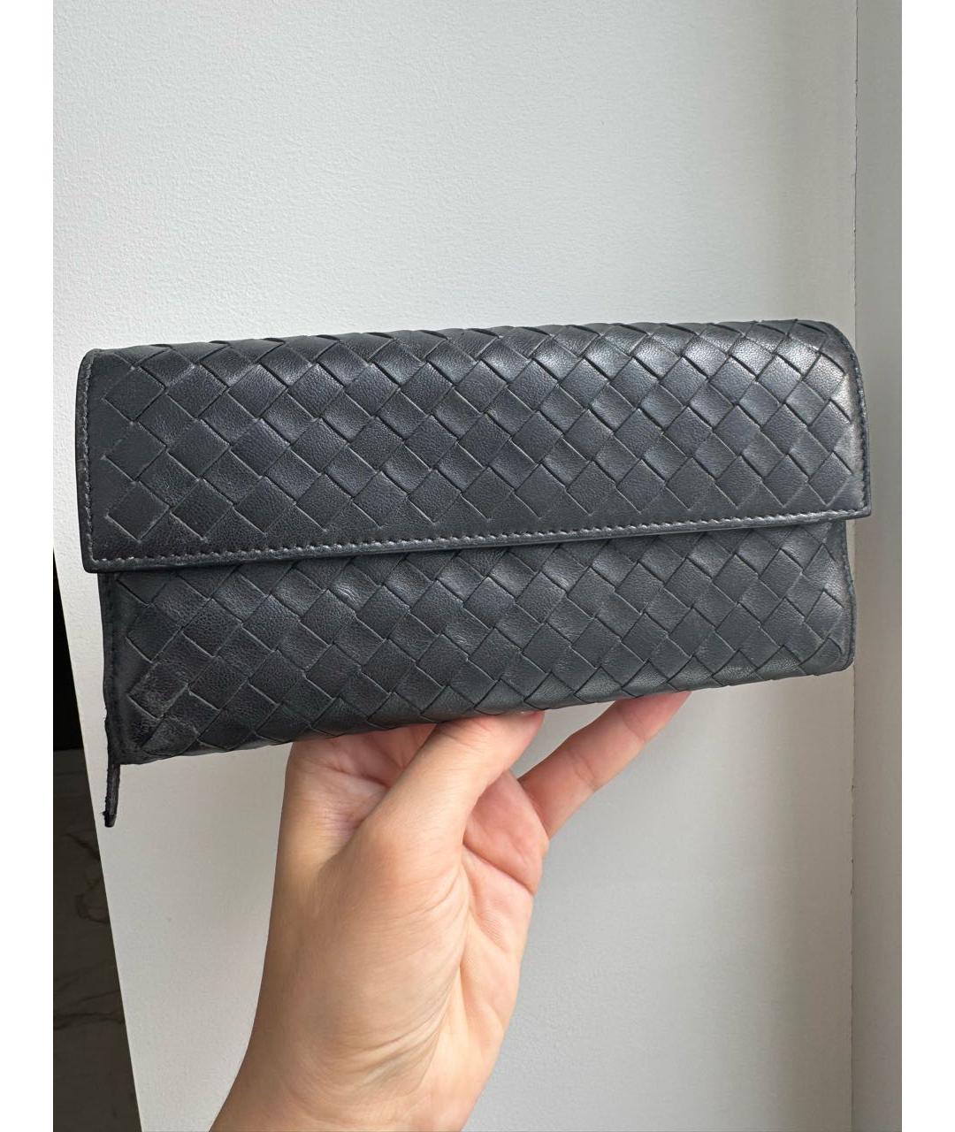 BOTTEGA VENETA Черный кожаный кошелек, фото 9