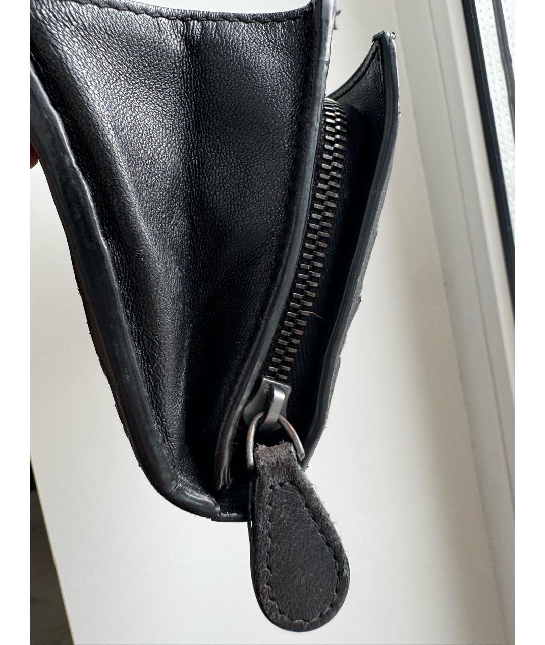 BOTTEGA VENETA Черный кожаный кошелек, фото 8