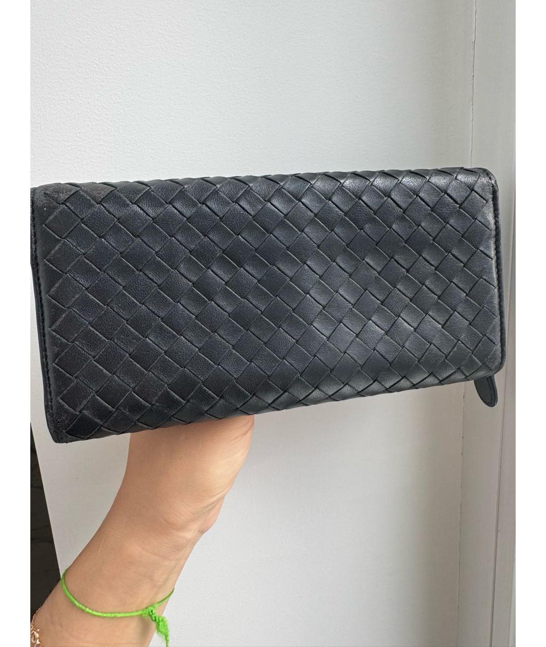 BOTTEGA VENETA Черный кожаный кошелек, фото 3
