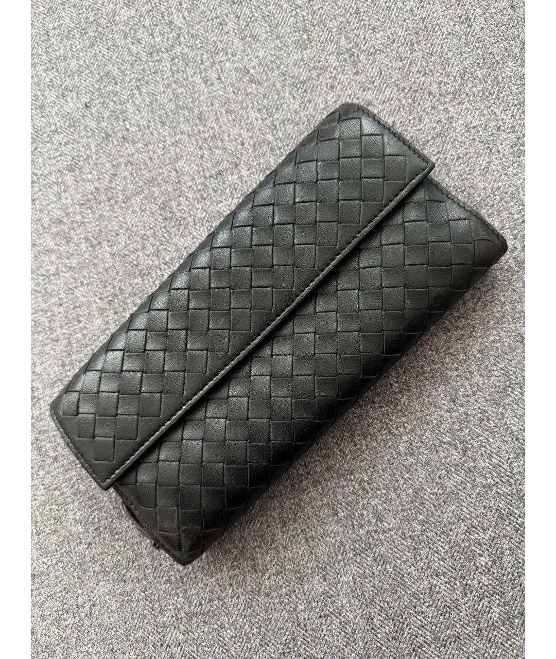 BOTTEGA VENETA Черный кожаный кошелек, фото 5
