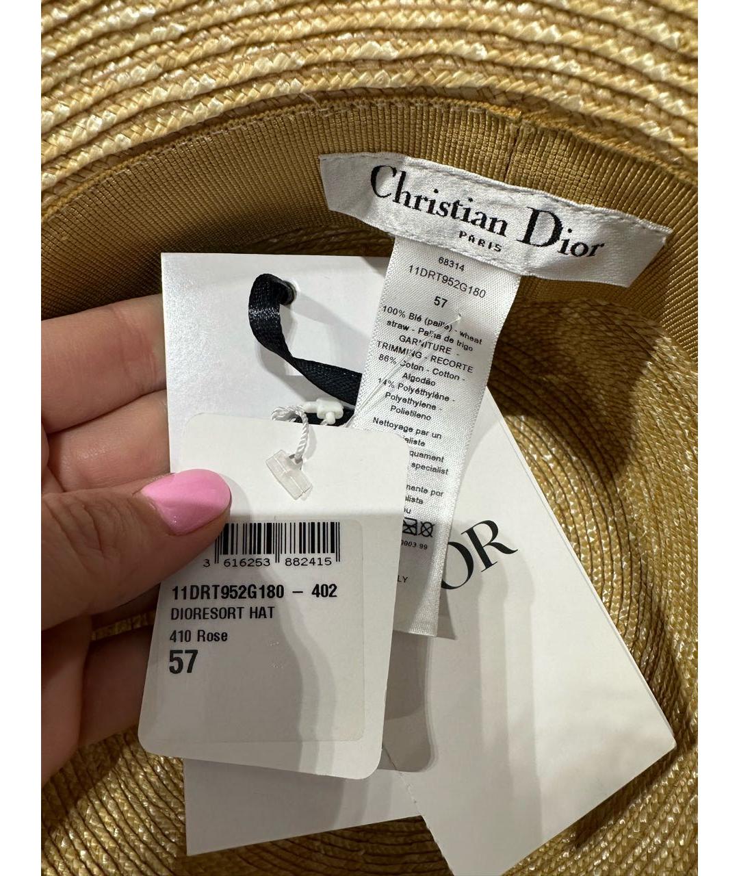 CHRISTIAN DIOR Розовая соломенная шляпа, фото 4