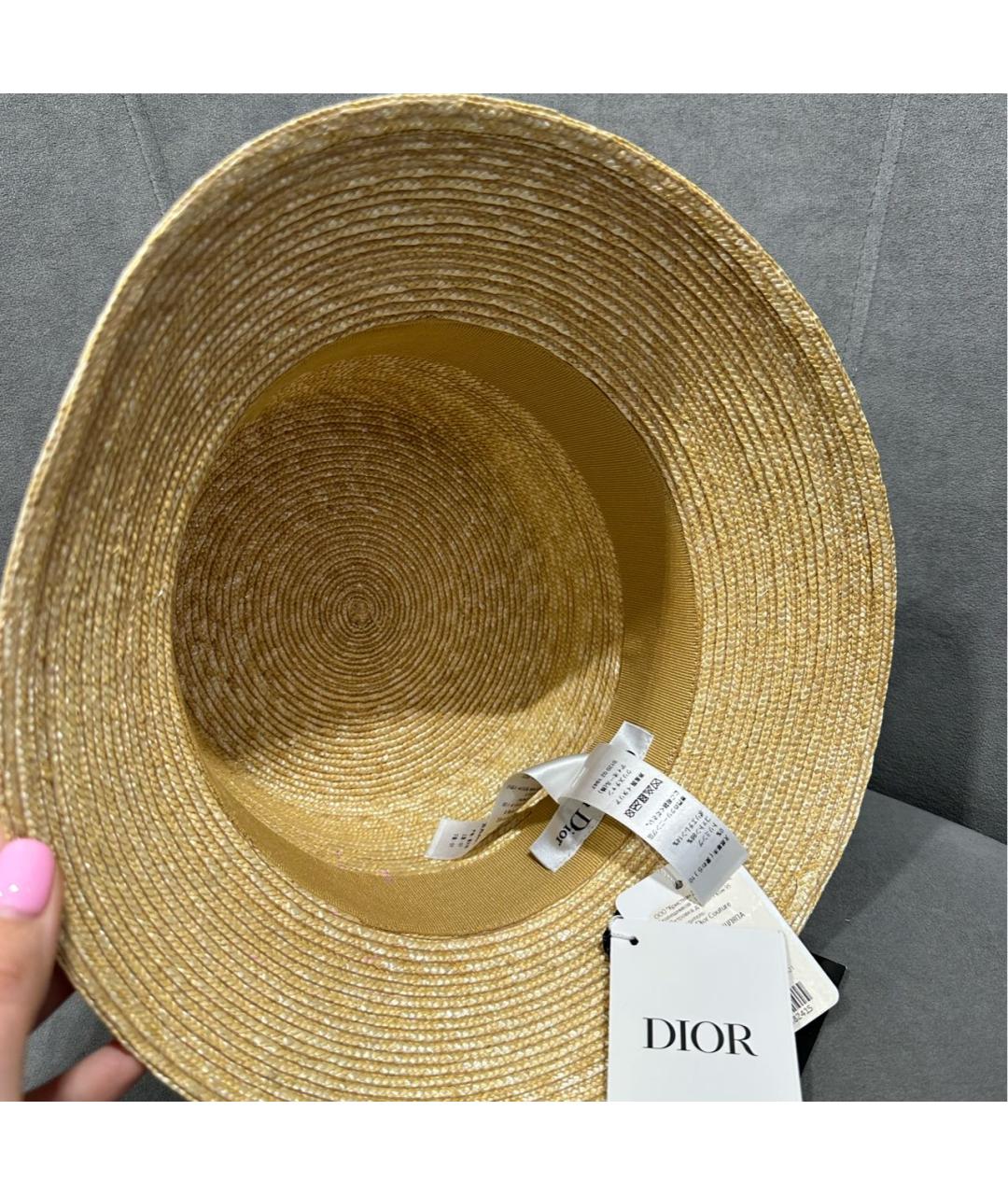 CHRISTIAN DIOR Розовая соломенная шляпа, фото 3