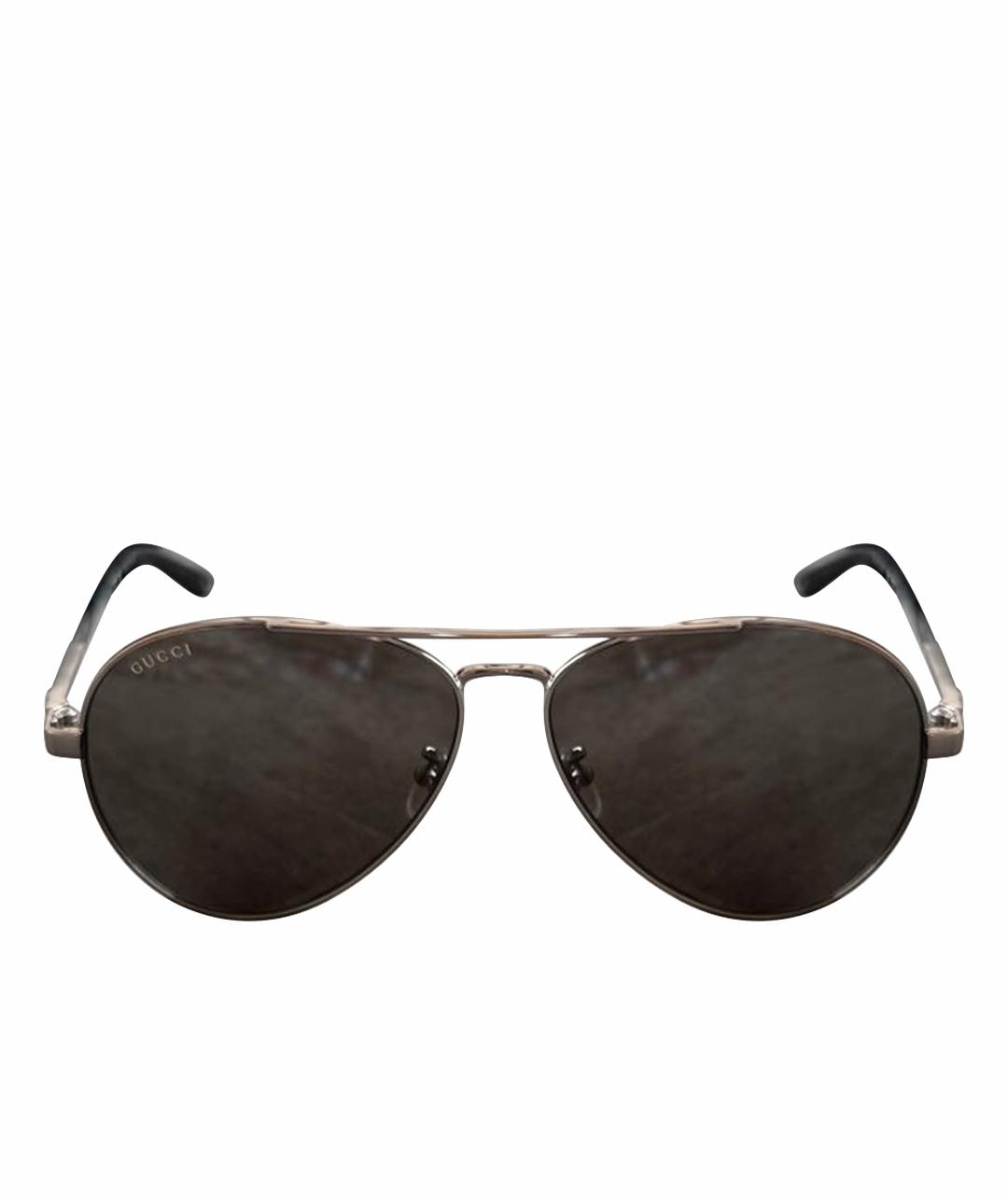 GUCCI Черные металлические солнцезащитные очки, фото 1